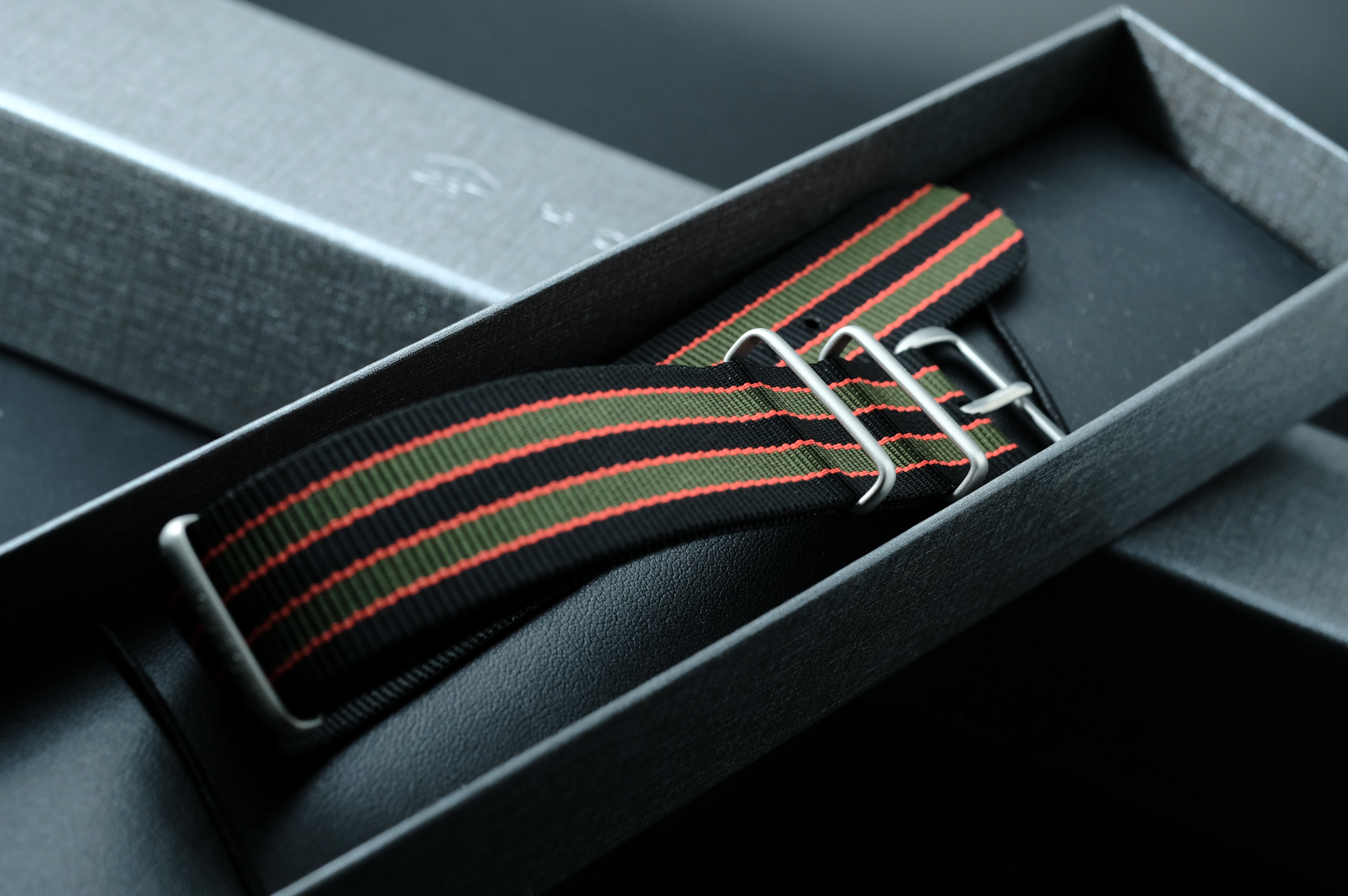 Classic NATO Strap Black Green Red Houson Timepieces