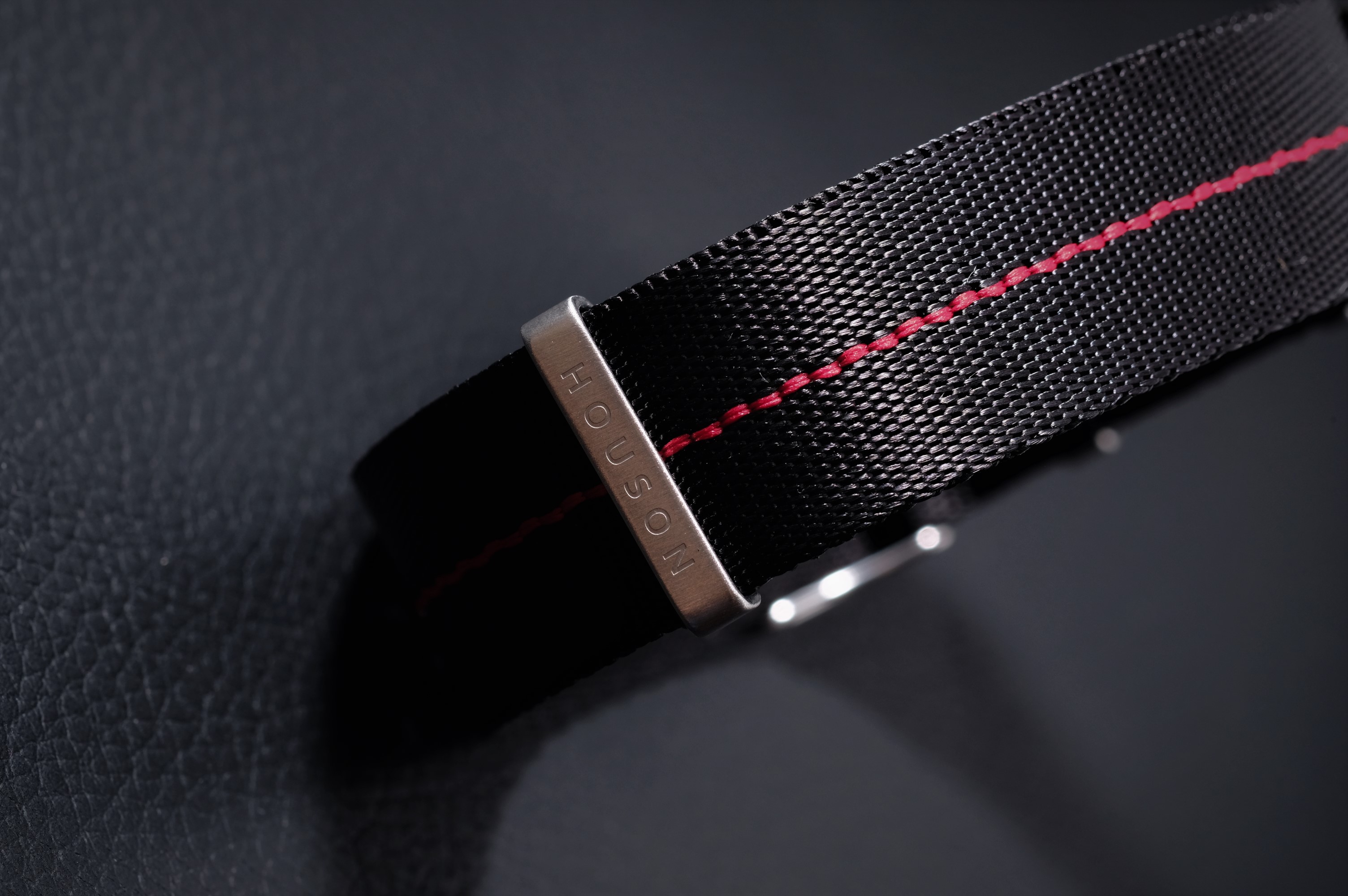 Contemporary NATO Strap Black Red Line Houson Timepieces